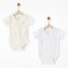 Andywawa Bebek Special Modal 2'li Yarım Kol Body Set Ekru AC26763