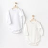 Andywawa Bebek Uzun Kol 2'li Basic Body Set Beyaz AC26775