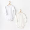 Andywawa Bebek Uzun Kol 2'li Basic Body Set Beyaz AC26774