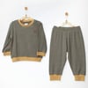Andywawa Erkek Bebek Bamboo Casual Çizgili Alt Üst Takım Hardal AC27185