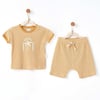 Andywawa Erkek Bebek Bamboo Striped Alt Üst Takım Hardal AC26672