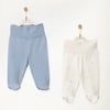 Andywawa Erkek Bebek Footed Pant Animals 2'li Patikli Alt Set Mavi AC27309