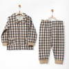 Andywawa Erkek Bebek Little Dreamers Ekoseli Pijama Takımı Bej AC27149