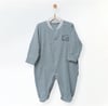 Andywawa Erkek Bebek Romper Bamboo Casual Çizgili Patikli Tulum Yeşil AC27189
