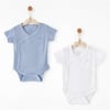 Andywawa Erkek Bebek Special Modal 2'li Yarım Kol Body Set Mavi AC26763