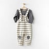 Andywawa Erkek Bebek Zebra Salopet Takım Ekru/Gri AC24155