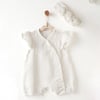 Andywawa Kız Bebek Baby Chic Bandanalı Kısa Tulum Ekru AC26642