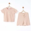 Andywawa Kız Bebek Bamboo Striped Alt Üst Takım Pembe AC26674