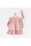 Andywawa Kız Bebek Bandanalı Elbise Pembe AC23063