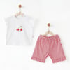 Andywawa Kız Bebek Cherry Chatty Alt Üst Takım Kırmızı AC26685