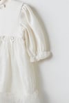 Andywawa Kız Bebek Dress Bow Bliss Elbise Ekru AC26257