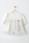 Andywawa Kız Bebek Dress Bow Bliss Elbise Ekru AC26257