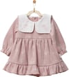 Andywawa Kız Bebek Dress Royal Baby Yakalı Fırfırlı Elbise Pembe AC27253
