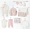 Andywawa Kız Bebek Floral Dreams Çiçekli 10'lu Hastane Çıkış Seti Ekru AC27001