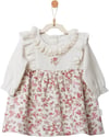 Andywawa Kız Bebek Floral Dreams Çiçekli Fırfırlı Elbise Ekru AC27006
