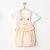 Andywawa Kız Bebek Jumpsuit Set Spring Birds Salopet Takım Ekru Somon AC24528