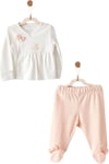 Andywawa Kız Bebek Little Swan Love Patikli Alt Üst Takım Somon AC26534