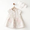 Andywawa Kız Bebek Lovely Day Müslin Bandanalı Elbise Ekru AC26616