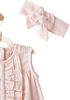Andywawa Kız Bebek Lovely Day Müslin Saç Bantlı Tulum Pembe AC26613