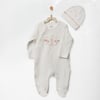 Andywawa Kız Bebek Romper Hat Set Little And Loved Şapkalı Patikli Tulum Ekru AC27214