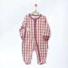 Andywawa Kız Bebek Romper Little Dreamers Ekoseli Fermuarlı Patikli Tulum Pembe AC27142