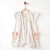 Andywawa Kız Bebek Romper Little Swan Love Kısa Tulum Ekru AC26536
