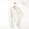 Andywawa Kız Bebek Romper Summer Time Bandanalı Patikli Tulum Ekru AC26503