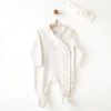 Andywawa Kız Bebek Romper Summer Time Bandanalı Patikli Tulum Ekru AC26503