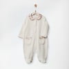 Andywawa Kız Bebek Romper Velvet Floral Dreams Kadife Patikli Tulum Ekru AC27003
