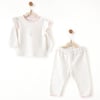 Andywawa Kız Bebek Summer Time Çiçekli  Alt Üst Takım Ekru AC26507