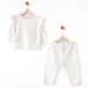 Andywawa Kız Bebek Summer Time Çiçekli  Alt Üst Takım Ekru AC26507