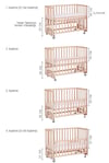 Baby Tech Extra Naturel Ahşap Tekerlekli Anne Yanı Beşik Yataklı (Krem Uyku Seti)