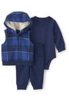 Carter's Erkek Bebek 3'lü Kapüşonlu Yelek Alt Takım Lacivert 1W091710