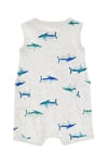 Carter's Erkek Bebek Baskılı Kısa Tulum Gri 1S475110