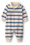 Carter's Erkek Bebek Polo Yaka Çizgili Tulum Krem 1W090610
