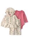 Carter's Kız Bebek 3'lü Kapüşonlu Ceket Alt Takım Krem 1W419910