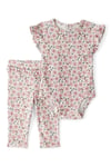 Carter's Kız Bebek Çiçek Desenli Body Pantolon Takım Pembe 1U269810