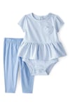 Carter's Kız Bebek Çizgili Body Pantolon Takım Mavi 1U269910