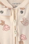 Carter's Kız Bebek Layette 2'li Fermuarlı Patikli Tulum Set Pudra 1V386310