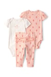 Carter's Kız Bebek Layette 3'lü Zıbın Takım Somon 1U619810