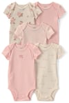 Carter's Kız Bebek Layette 5'li Kısa Kollu Zıbın Set Pudra 1V241810