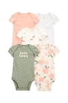 Carter's Kız Bebek Layette Kısa Kollu 5'li Body Set Renkli 1T100410