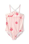 Carter's Kız Çocuk Çizgili Fırfırlı Mayo Pudra 3U614110