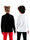 Denokids Çocuk Unisex 2'li Boğazlı Uzun Kollu Tişört Set Siyah Beyaz CFF-25S1-133