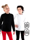 Denokids Çocuk Unisex 2'li Boğazlı Uzun Kollu Tişört Set Siyah Beyaz CFF-25S1-133