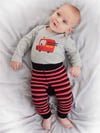 Denokids Erkek Bebek İtfaiye Body Tayt Pantolon Takım Cff-22S1-171