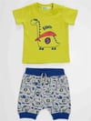 Denokids Erkek Bebek Super Dino T-shirt Pantolon Takım CFF-23Y2-023