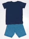 Denokids Erkek Çocuk Alfabe T-shirt Şort Takım Lacivert MS-21Y2-036