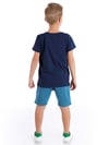 Denokids Erkek Çocuk Alfabe T-shirt Şort Takım Lacivert MS-21Y2-036