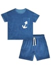 Denokids Erkek Çocuk Çapa Havlu Kumaş Tişört Şort Takım CFF-26Y1-053